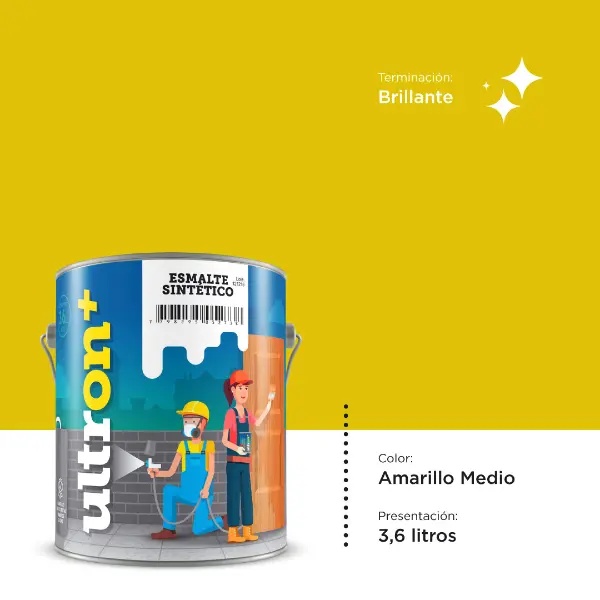[UA4] Ultron Esmalte Sintetico (Amarillo Medio, 3.6 Litros)