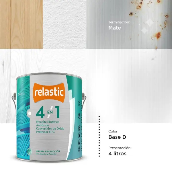 [41BDM4] 4 en 1 Esmalte Multifunción Mate (Base D, 4 Litros)