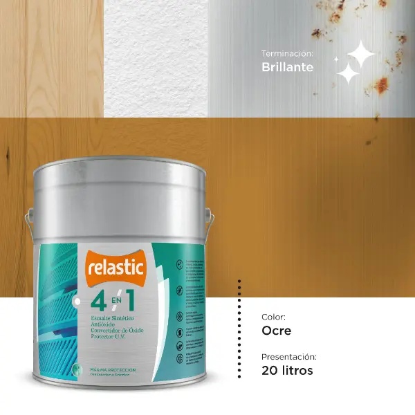 [41O20] 4 en 1 Esmalte Multifunción Brillante (Ocre, 20 Litros)