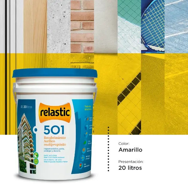 [501AMA20] 501 Recubrimiento Multipropósito Mate (Amarillo, 20 Litros)
