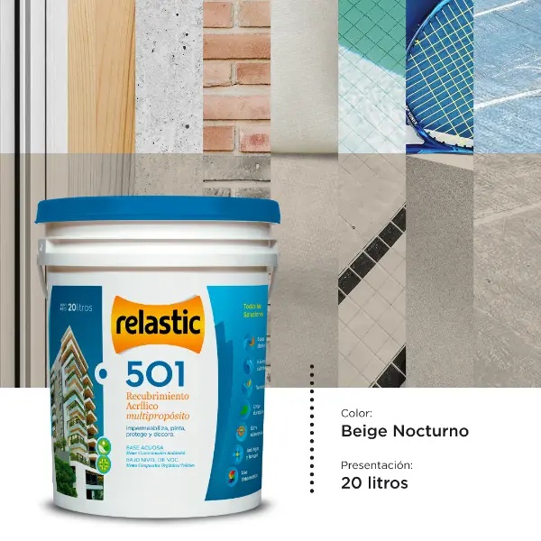 [501BN20] 501 Recubrimiento Multipropósito Mate (Beige Nocturno, 20 Litros)